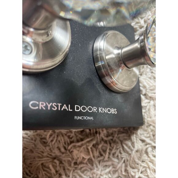 NWT BINO Crystal Door Knobs BRUSHED NICKEL One Set Round Crystal Balls - Picture 9 of 13